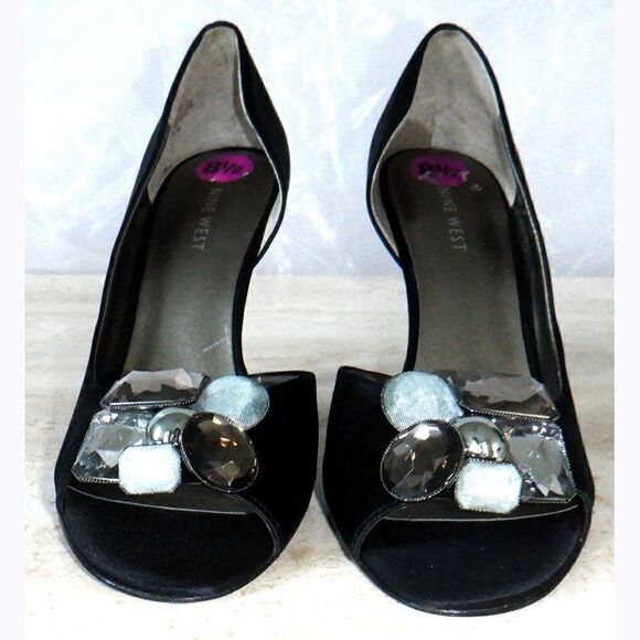 Nine West big Gems black heels pumps - Picture 4 of 5